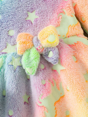 Young Girl Knitted Rainbow Gradient Cute Casual Dress