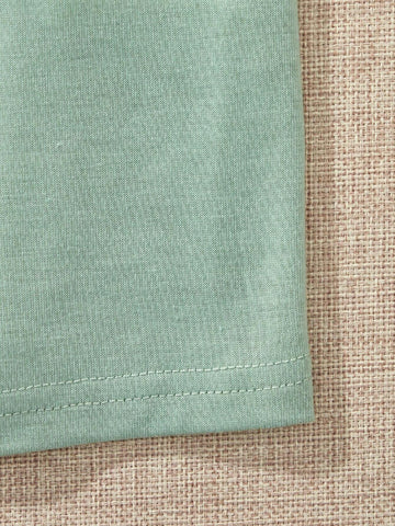 Young Girl Knitted Solid Color Letter Printed Round Neck Casual Dress 3pcs Set