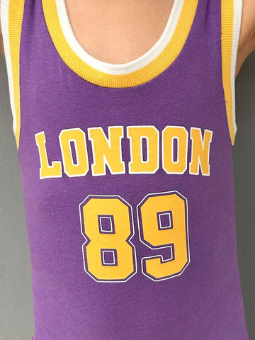 Young Girl Knitted Solid Color Letter & Number Patterned Casual Romper