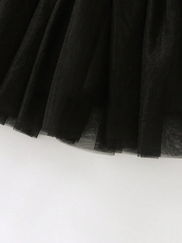 Young Girl Lapel Button Ruffle Trim Long Sleeve Elegant Dress