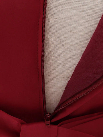 Young Girl' Layered Satin & Tulle Puffy Party Dress, Elegant For Birthday, Outdoor Party