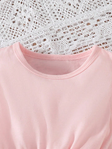 Young Girl Leopard Print Cat Style Flying Sleeve Cute Dress Three-Piece Set