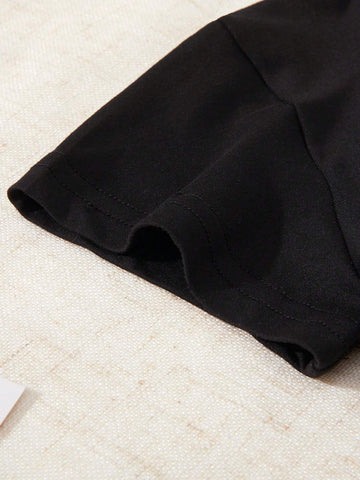 Young Girl Letter Printed Short Sleeve T-Shirt, Summer Casual