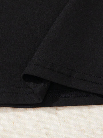 Young Girl Letter Printed Short Sleeve T-Shirt, Summer Casual