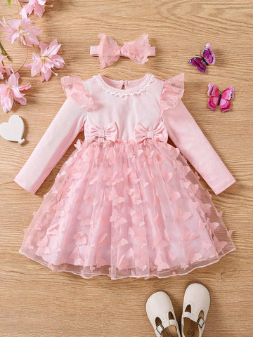 Young Girl Long Sleeve Casual Minimalist Everyday Dress