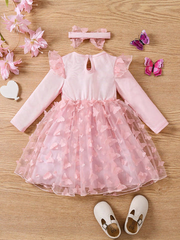 Young Girl Long Sleeve Casual Minimalist Everyday Dress