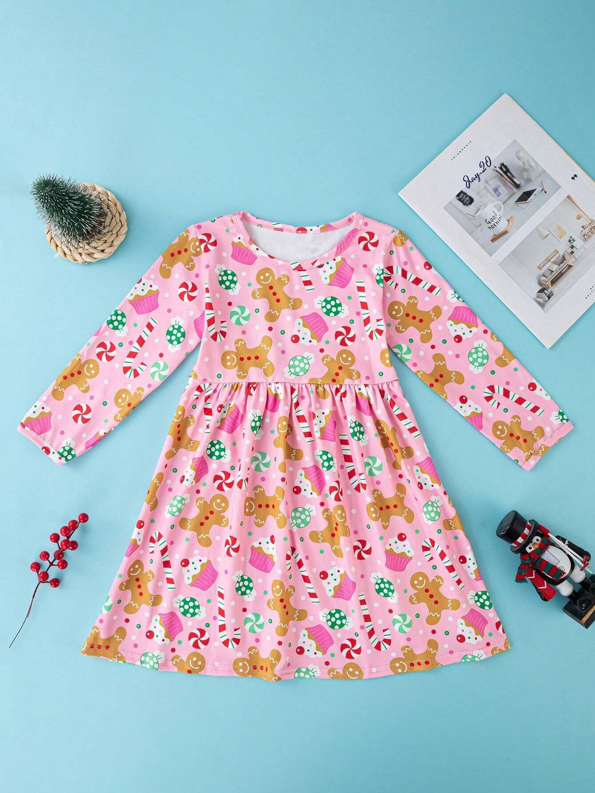 Young Girl Long Sleeve Round Neck For Autumn And Winter Christmas
