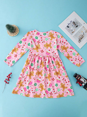 Young Girl Long Sleeve Round Neck For Autumn And Winter Christmas