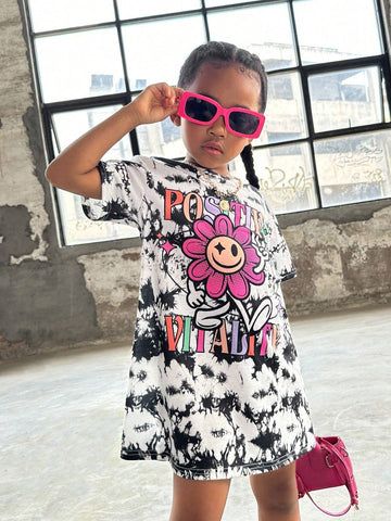 Young Girl Loose Knitted Round Neck Casual Dress
