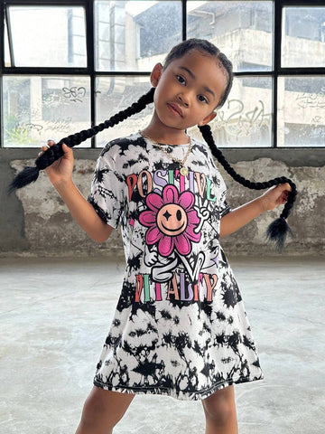 Young Girl Loose Knitted Round Neck Casual Dress