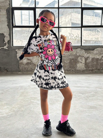 Young Girl Loose Knitted Round Neck Casual Dress
