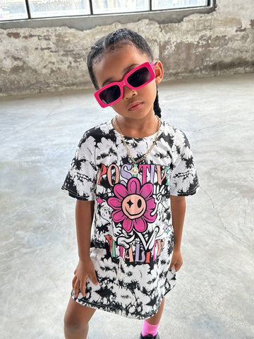 Young Girl Loose Knitted Round Neck Casual Dress