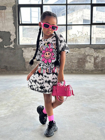 Young Girl Loose Knitted Round Neck Casual Dress