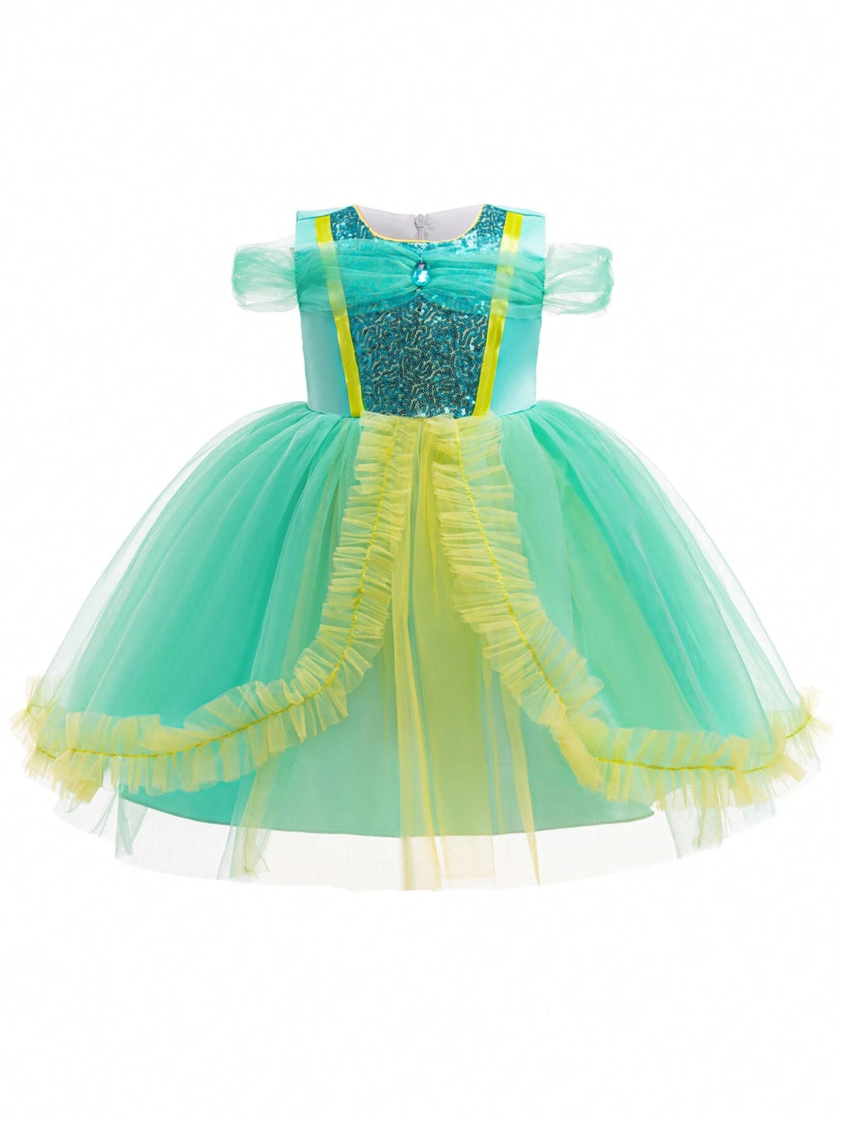 Young Girl Mesh Princess Party Dress, Suitable For Role Playing