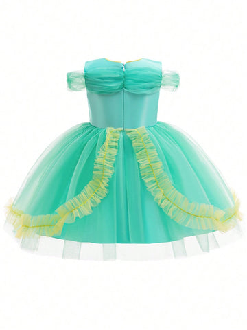 Young Girl Mesh Princess Party Dress, Suitable For Role Playing