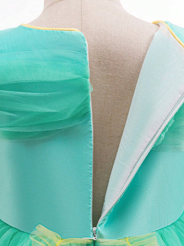 Young Girl Mesh Princess Party Dress, Suitable For Role Playing