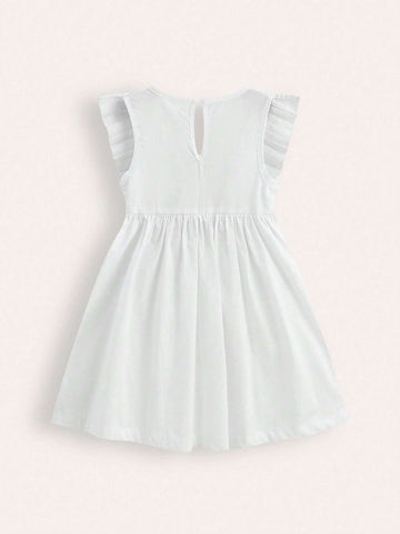 Young Girl Multicolor Embroidered Fringed Holiday Dress