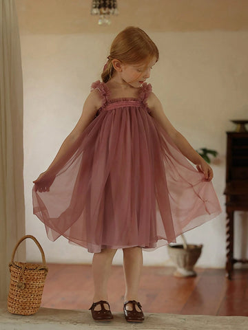 Young Girl New Summer Style Sling Dress, Trendy Princess Tulle Dress
