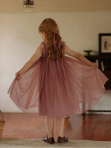 Young Girl New Summer Style Sling Dress, Trendy Princess Tulle Dress