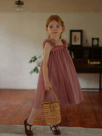 Young Girl New Summer Style Sling Dress, Trendy Princess Tulle Dress