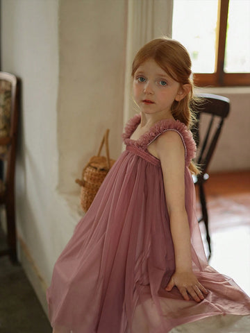 Young Girl New Summer Style Sling Dress, Trendy Princess Tulle Dress