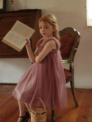 Young Girl New Summer Style Sling Dress, Trendy Princess Tulle Dress