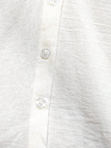 Young Girl Plain Peter Pan Collar Button Front Long Sleeve Blouse