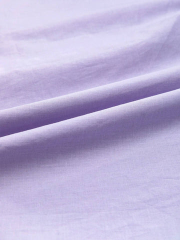 Young Girl Pleated Heart Design Screw Neck Short Sleeve Dress, 2024 New Summer Gradient Mesh Princess Dress For Children