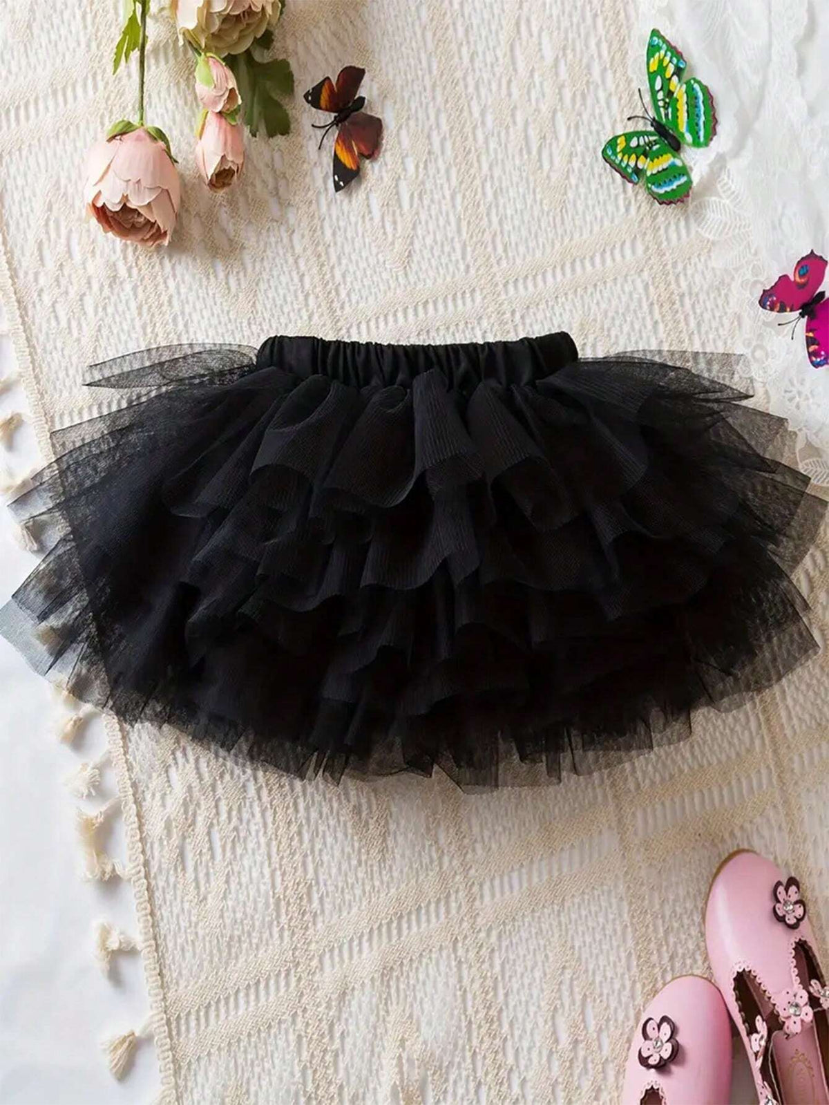 Young Girl Pleated Net Tutu Skirt For Children, New Versatile Design