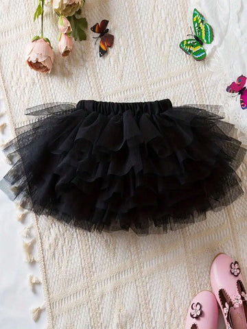 Young Girl Pleated Net Tutu Skirt For Children, New Versatile Design