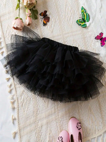 Young Girl Pleated Net Tutu Skirt For Children, New Versatile Design