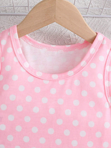Young Girl Polka Dot Print Dress