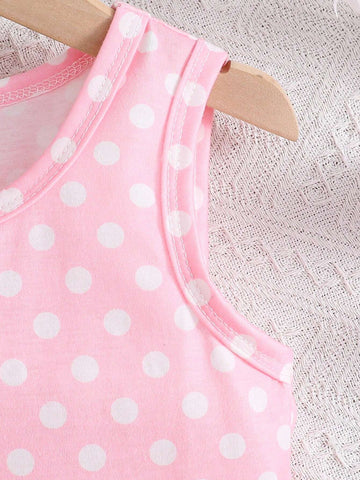 Young Girl Polka Dot Print Dress