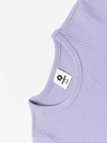 Young Girl Purple Dress For Children 2024 New Summer High-Waisted French Soft Dress With Princess Style And Slim Fit