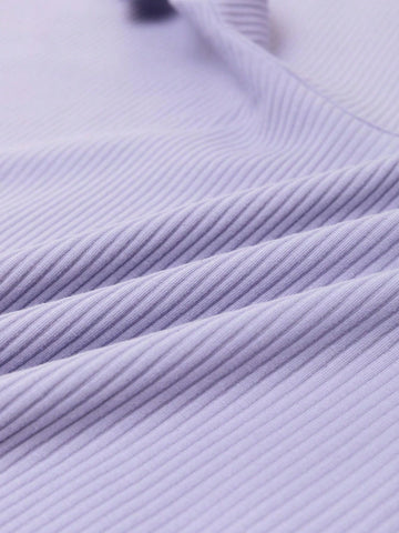 Young Girl Purple Dress For Children 2024 New Summer High-Waisted French Soft Dress With Princess Style And Slim Fit