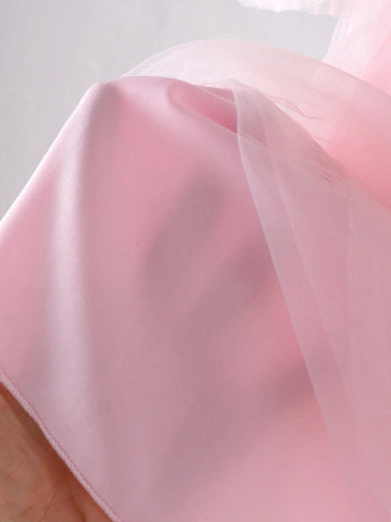 Young Girl Romantic Coat Collar 3D Butterfly Mesh Dress