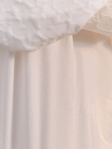 Young Girl Round Neck Puff Sleeve Dress With Back V-Neck, 3D Bowknot Decoration And Jacquard Fabric, Elegant Summer Dress