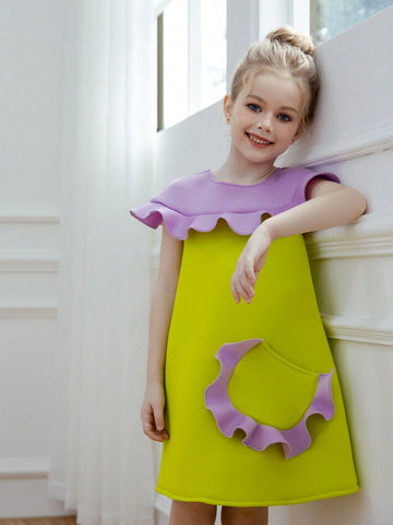Young Girl Ruffle Dress Princess Party Dress, Ideal For Birthday Party, Cosplay, Dance Party, Flower Girl Dress, Wedding Dress, School Stage Show, Daily Wear
