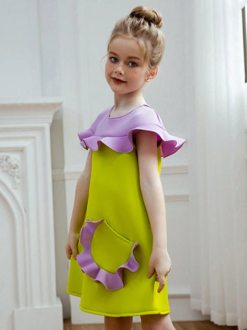 Young Girl Ruffle Dress Princess Party Dress, Ideal For Birthday Party, Cosplay, Dance Party, Flower Girl Dress, Wedding Dress, School Stage Show, Daily Wear