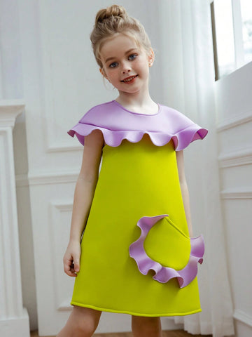 Young Girl Ruffle Dress Princess Party Dress, Ideal For Birthday Party, Cosplay, Dance Party, Flower Girl Dress, Wedding Dress, School Stage Show, Daily Wear