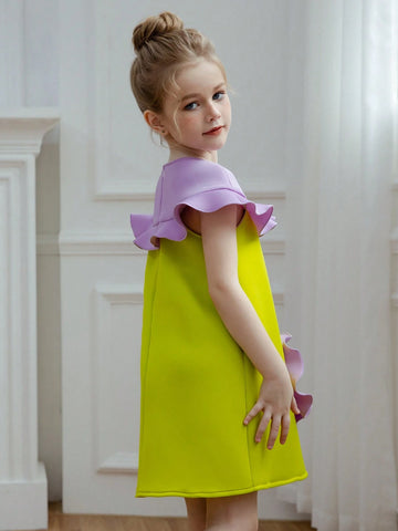 Young Girl Ruffle Dress Princess Party Dress, Ideal For Birthday Party, Cosplay, Dance Party, Flower Girl Dress, Wedding Dress, School Stage Show, Daily Wear