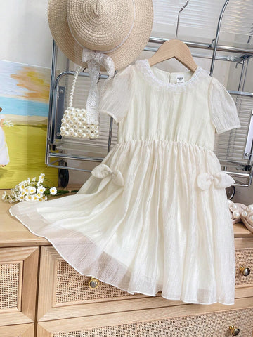New Summer Arrival Simple Retro Style Princess Embroidered Girls' Dress For Toddler Girls