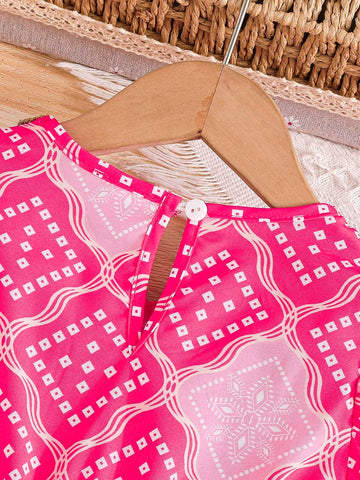 Young Girl Silver & Gold Flower Trim Polka Dot Spring/Summer Dress