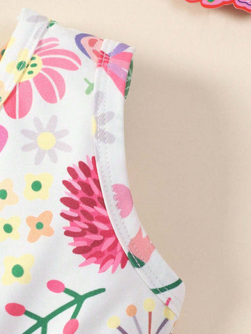 Young Girl Sleeveless Casual Cute Bow Decorate Dress