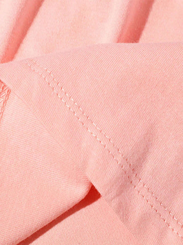 Young Girl Sleeveless Dress With Cute Embroidered Flowers, Made Of Pure Cotton In Pink Color, Suitable For Summer