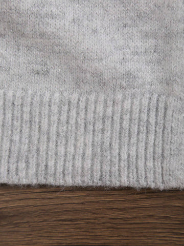 Young Girl' Solid Color Buttoned Knitted Vest Sweater