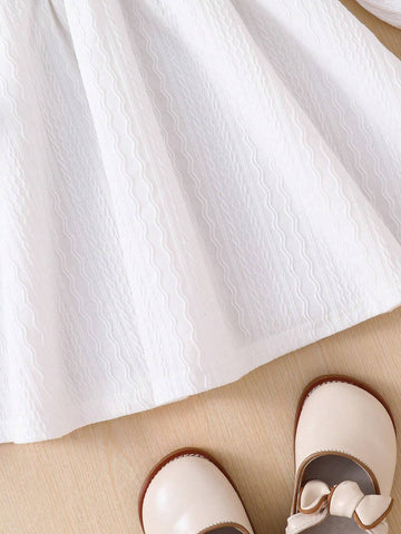 Young Girl Solid Color Knit Loose Round Neck Casual Dress