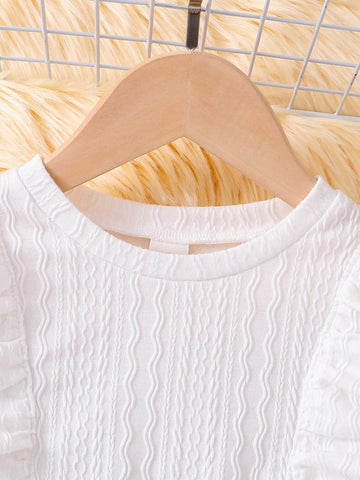 Young Girl Solid Color Knit Loose Round Neck Casual Dress