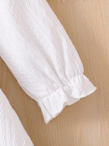 Young Girl Solid Color Knit Loose Round Neck Casual Dress