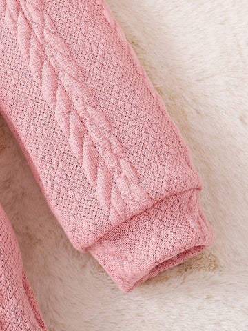 Young Girl Solid Color Loose Knit Stand Collar Casual Dress